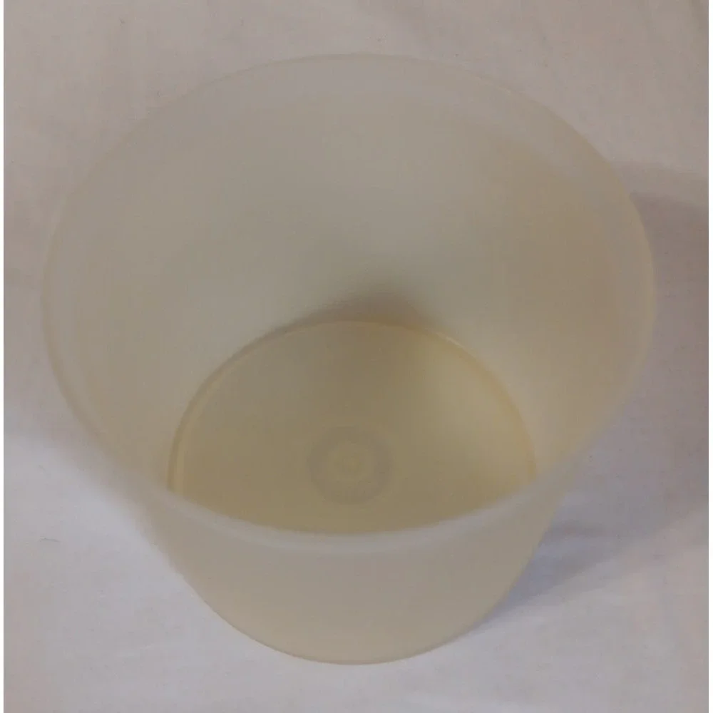 Vintage Tupperware  250-19 Storage Container Clear With‎ Beige Lid 215-86 READ